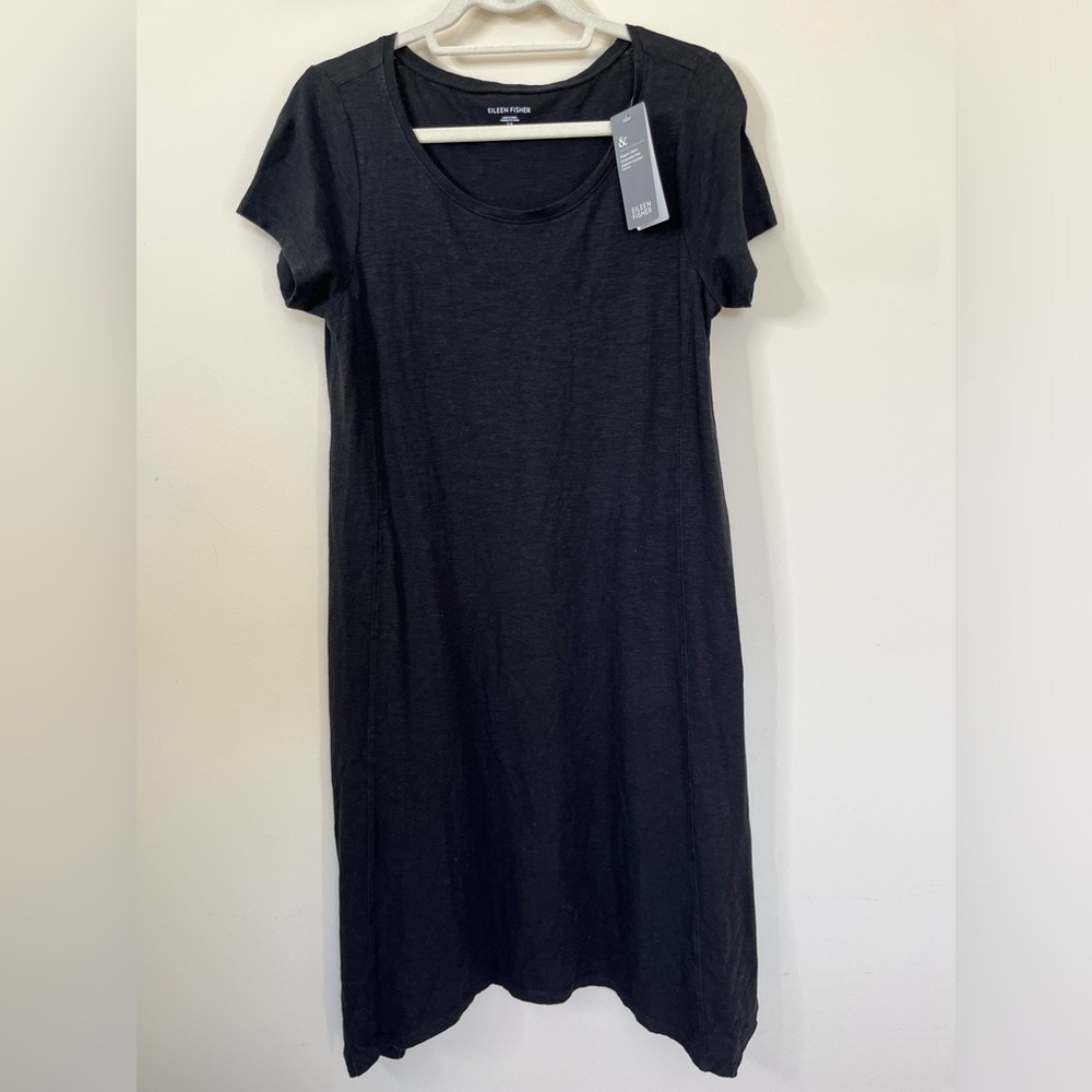 Eileen Fisher Ballet Knee Length Hemp Blend Dress Lightweight Size Small